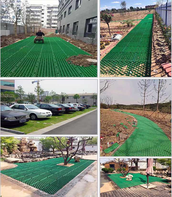 Umweltfreundliche Grasverfestigung mit Kunststoff Gitter für Grünflächen